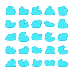 blue cloud shape collection vector
