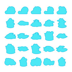 blue cloud shape collection vector