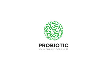 probiotic logo and icon vector illustration design template