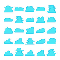 blue cloud shape collection vector