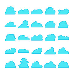 blue cloud shape collection vector