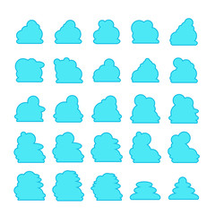 blue cloud shape collection vector