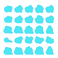 blue cloud shape collection vector