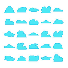 blue cloud shape collection vector