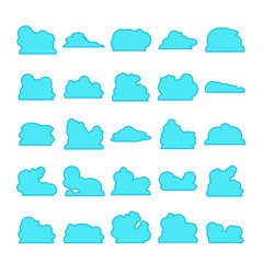blue cloud shape collection vector