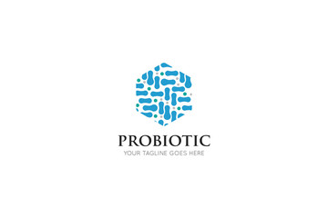 probiotic logo and icon vector illustration design template