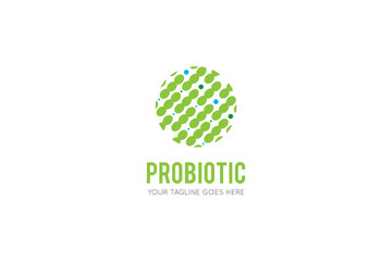 probiotic logo and icon vector illustration design template