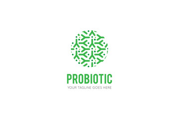 probiotic logo and icon vector illustration design template
