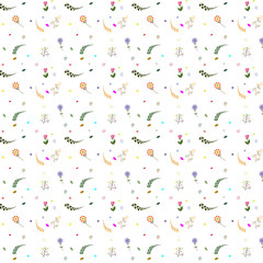 Seamless flower pattern on white background