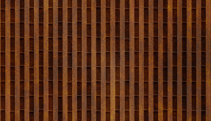 old rusty metal striped grid