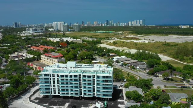 Aerial pull out reveal The Highlands Miami