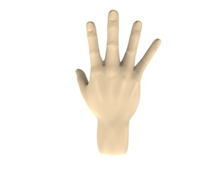 Obraz premium 3d rendering of a spread out hand with wrist isolated in white background