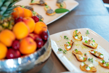 appetizer and fruit bowl
