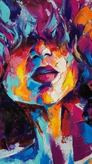 „Luise“ - Ölgemälde. Abstraktes konzeptionelles Bild eines schönen Mädchens. Auf dem Hintergrund ist Text aus einem Buch geschrieben. Konzeptionelle abstrakte Nahaufnahme eines Ölgemäldes und Spachtel auf Leinwand. © Mari Dein