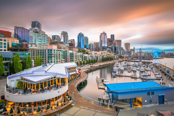 Seattle, Washington, USA Pier and Skyline