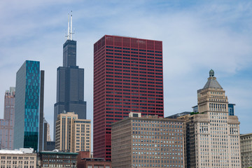 Buildings on Michigan Avenue near Grant Park in Chicago	