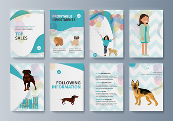 Set of brochures kit for pet purchase advertising
