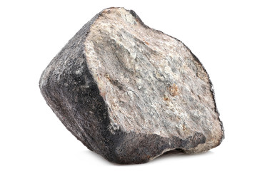 fragment of the Chelyabinsk meteorite (fallen 15 February 2013) isolated on white background