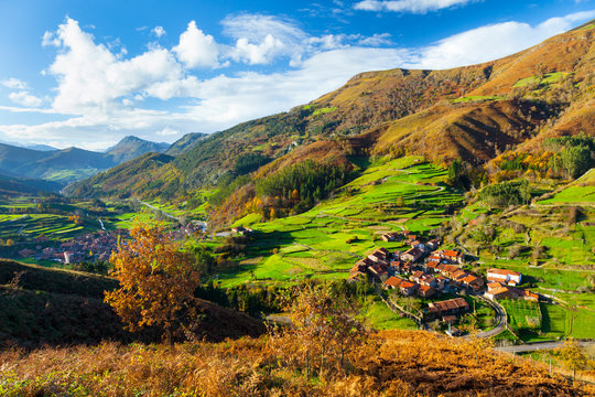 Carmona village, Cabuerniga valley,  Saja-Besaya Natural Park, Cantabria, Spain, Europe
