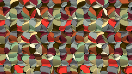 Artistic geometric abstract background, 3D crumpled effect, retro colors