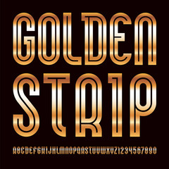 Golden font. Trendy alphabet