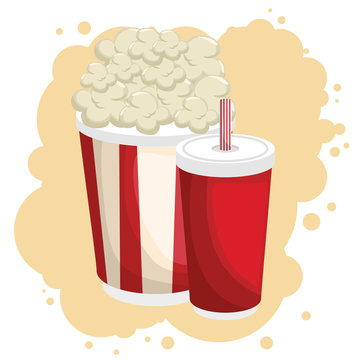 cinema fast food combo vector illustrator