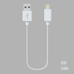 realistic usb cable for device connection vector