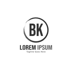 BK Letter Logo Design. Creative Modern BK Letters Icon Illustration