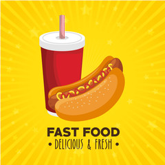hot dog combo icon design