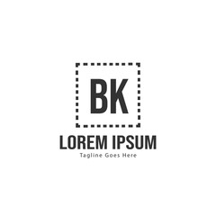 Fototapeta premium BK Letter Logo Design. Creative Modern BK Letters Icon Illustration