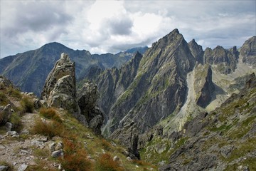 Beautiful scenery of mountains in High Tatras in Slovakia