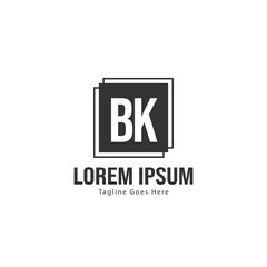 BK Letter Logo Design. Creative Modern BK Letters Icon Illustration