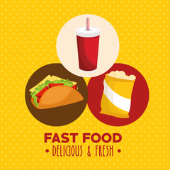 cinema fast food combo vector illustrator