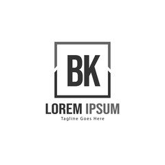 Fototapeta premium BK Letter Logo Design. Creative Modern BK Letters Icon Illustration