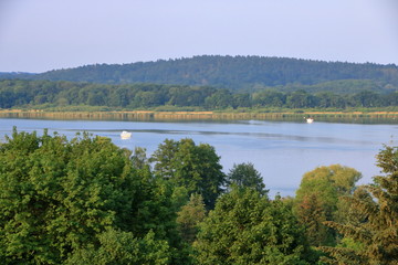 Fototapeta na wymiar Lake voyage with a boat in Werder/Havel, Potsdam, Brandenburg, Germany