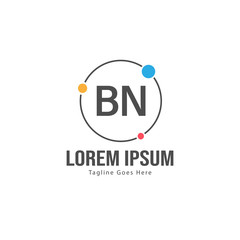 Obraz premium BN Letter Logo Design. Creative Modern BN Letters Icon Illustration