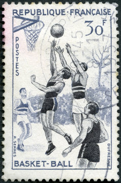 FRANCE - 1956: shows Basketball