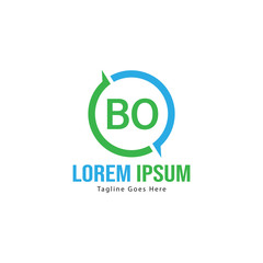 BO Letter Logo Design. Creative Modern BO Letters Icon Illustration