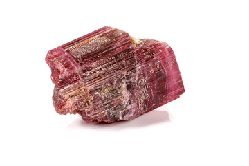 Obraz premium Macro red tourmaline mineral stone on white background
