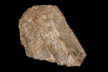 Macro of a stone Moonstone mineral on a black background