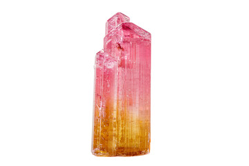 Macro tourmaline mineral stone on white background