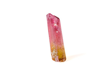 Macro tourmaline mineral stone on white background