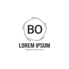 Obraz premium BO Letter Logo Design. Creative Modern BO Letters Icon Illustration