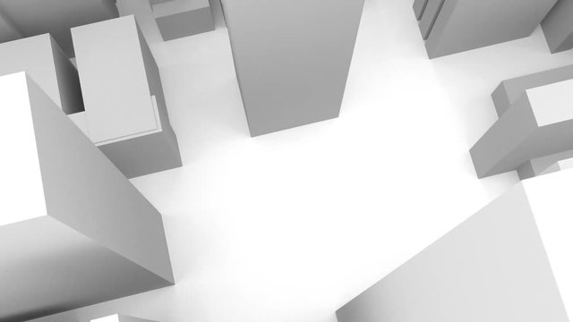 Downtown. Map of the city. Navigation. Flying over the city