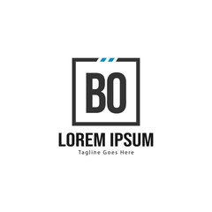 Fototapeta premium BO Letter Logo Design. Creative Modern BO Letters Icon Illustration