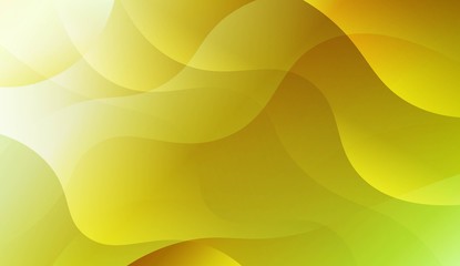 Abstract Background With Wave Green Yellow Gradient Shape. For Futuristic Ad, Booklets. Vector Illustration with Color Gradient