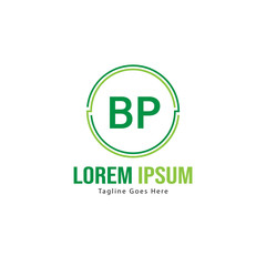 BP Letter Logo Design. Creative Modern BP Letters Icon Illustration