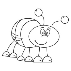 Cheerful beetle in cartoon style.