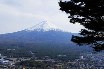 Fototapeta na wymiar Top view of Fuji Mountain, Kawaguchigo, Japan Stock Photo