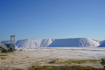 Salt mountain, salt production plant